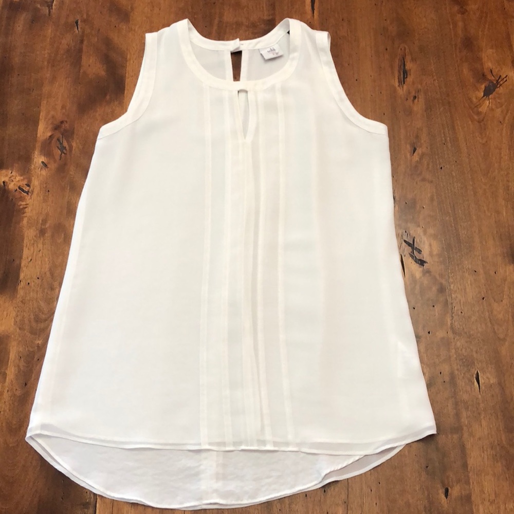 CAbi blouse with keyhole neckline